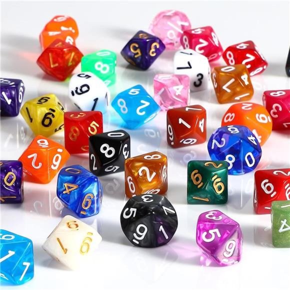 Dice Set with Black Pouch Polyhedral Dice Compatible with RPG MTG Table Games - Picture 5 of 6